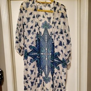 Short sleeve full length cardigan